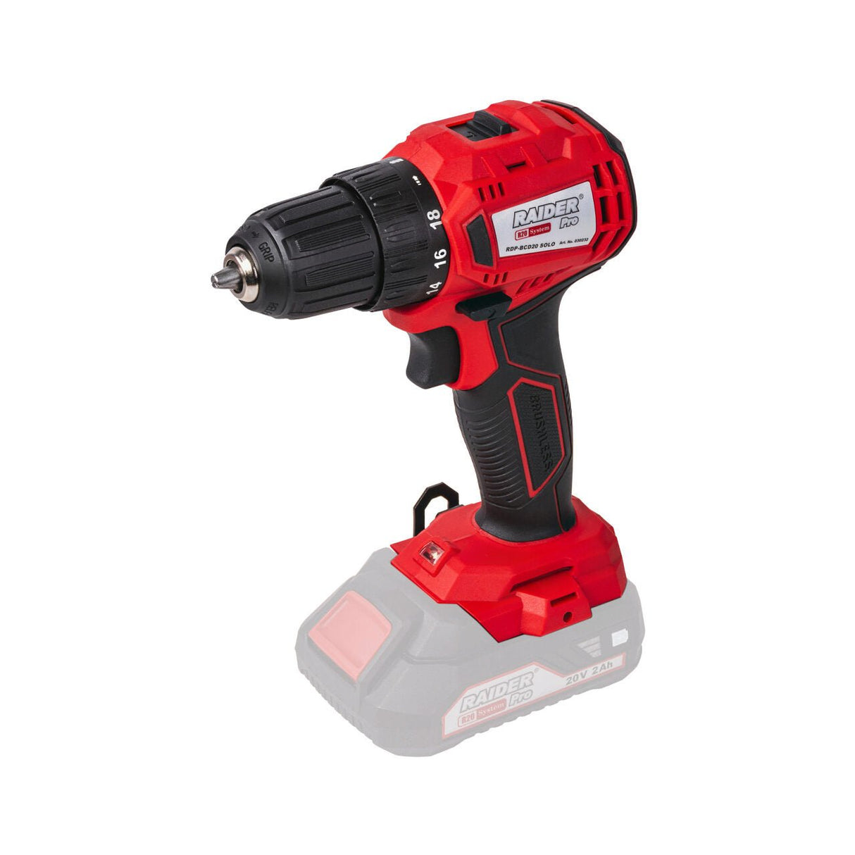 RAIDER R20 Masina de gaurit brushless 10mm 35Nm RDP - BCD20 Solo Motorul fără perii oferă o eficiență mai mare, o durată de viață mai lungă a sculei și o uzură mai mică Dispune de o man Raider - scule electrice si unelte profesionale - BricoMart