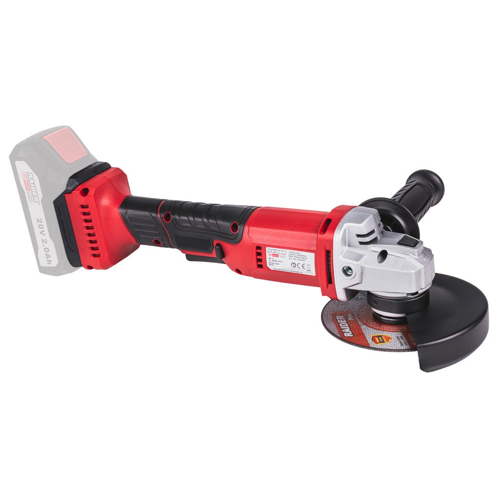RAIDER R20 Polizor unghiular Ø125mm Solo RDP - YAG20 Motor care oferă suficientă putere pentru o muncă eficientă și rapidă Mâner confortabil cu acoperire din cauciuc care of Raider - scule electrice si unelte profesionale - BricoMart