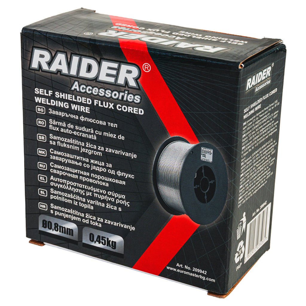 RAIDER Sarma pentru sudura cu autoprotectie si flux Ø0,8mm 0,45kg Raider - scule electrice si unelte profesionale - BricoMart