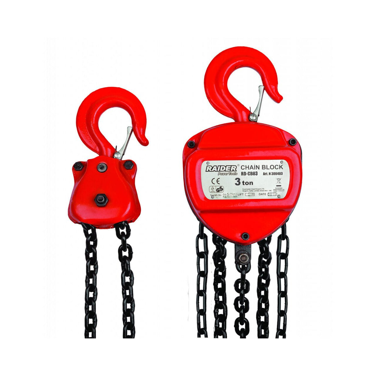 RAIDER Scripete manual 3tх3m RD Constructie solida din otel Lant cu zale sudate Raider - scule electrice si unelte profesionale - BricoMart