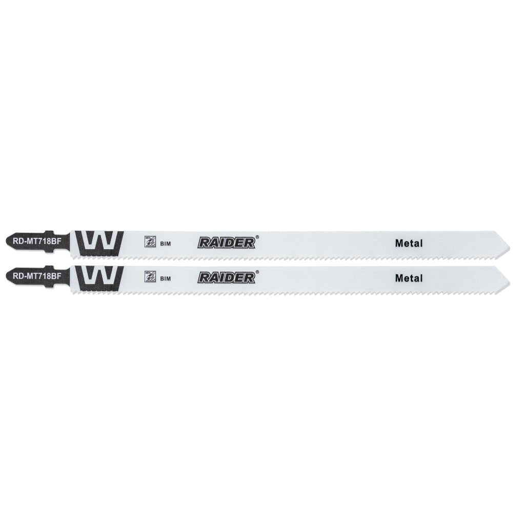 RAIDER Set 2 lame fierastrau pend. BIM metal 180mm 14TPI RD-MT718BF BIM (Bimetalic) - cuțitul este fabricat din bimetal, care combină flexibilitatea oțelului elastic cu durabilitatea oțelu Raider - scule electrice si unelte profesionale - BricoMart