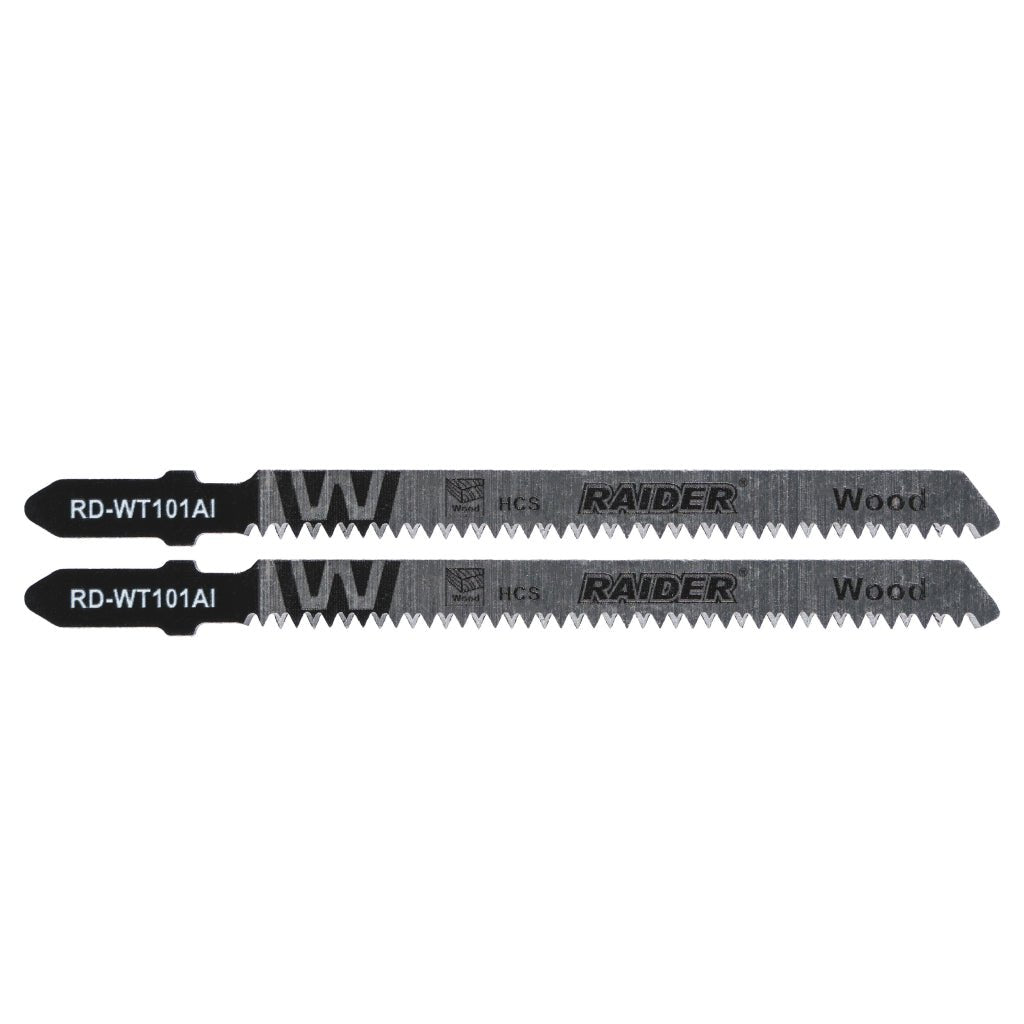 RAIDER Set 2 lame fierastrau pend. lemn 100mm 15TPI RD - WT101AI Cuțitul este fabricat din oțel carbon de înaltă calitate (HCS - High Carbon Steel), care asigură durabilitate ridicată ș Raider - scule electrice si unelte profesionale - BricoMart