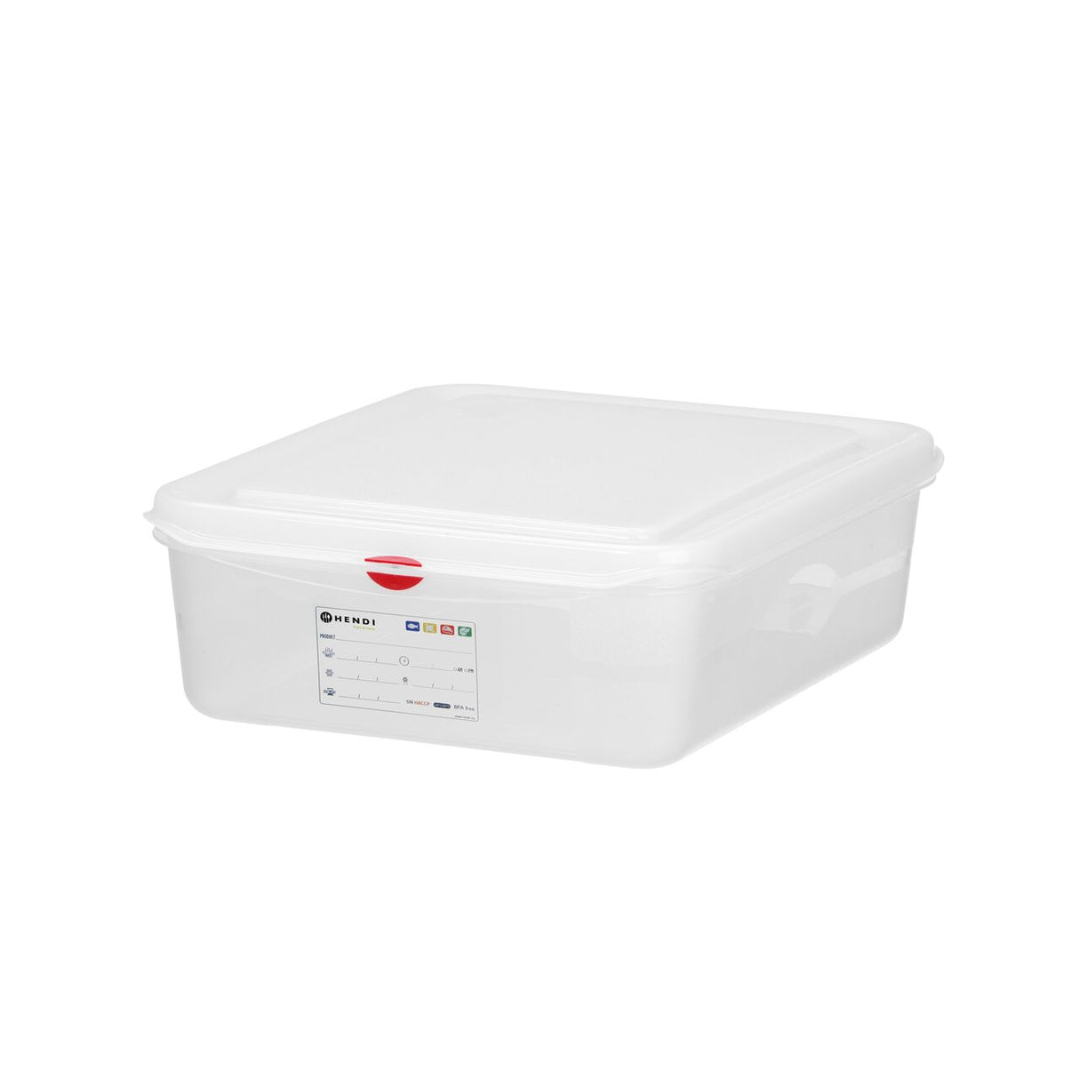 Recipient GN 1/2 din polipropilena, HENDI, GN 1/2, 6,5L, Transparent, 325x265x(H)100mm, Dreptunghiular