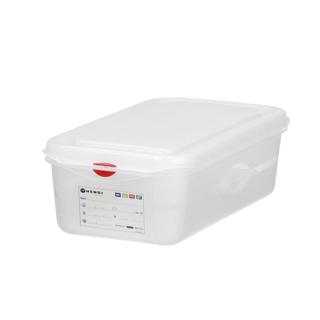 Recipient GN 1/6 din polipropilena, HENDI, GN 1/6, 2,6L, Transparent, 176x162x(H)150mm, Dreptunghiular