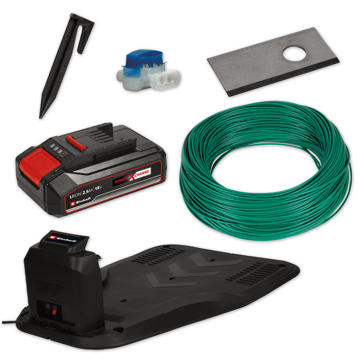 Robot de tuns iarba Einhell FREELEXO 600 BT (pentru gradini de pana la 600 m², aplicatie Bluetooth, incl. acumulator PXC de 2,5 Ah, cablu de 140 m, 200 carlige, 3 lame, 4 cleme, kit de instalare Einhell - scule electrice si unelte profesionale - BricoMart