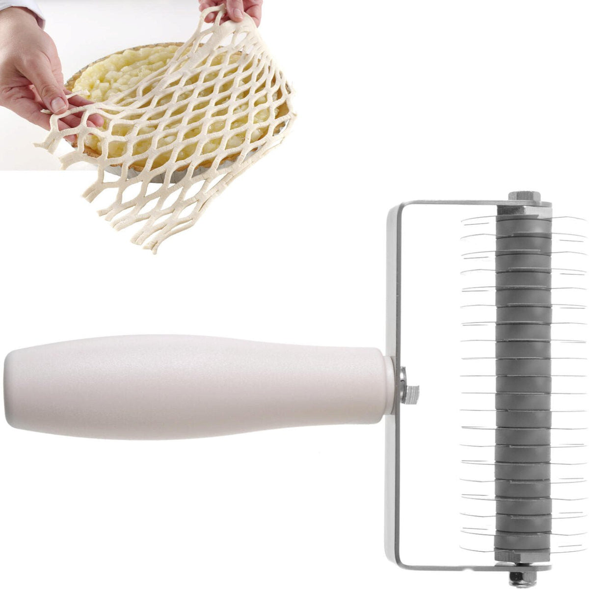 Rola perforare aluat, Hendi, latimea rolei: 120 mm, cu roti de taiere din otel inoxidabil, 135x200mm