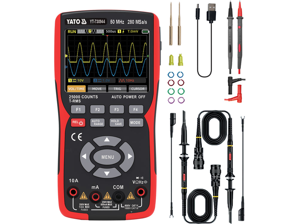 3In1 multimetru osciloscop YATO YT-730944, 280 msa/50 mhz - imagine 12