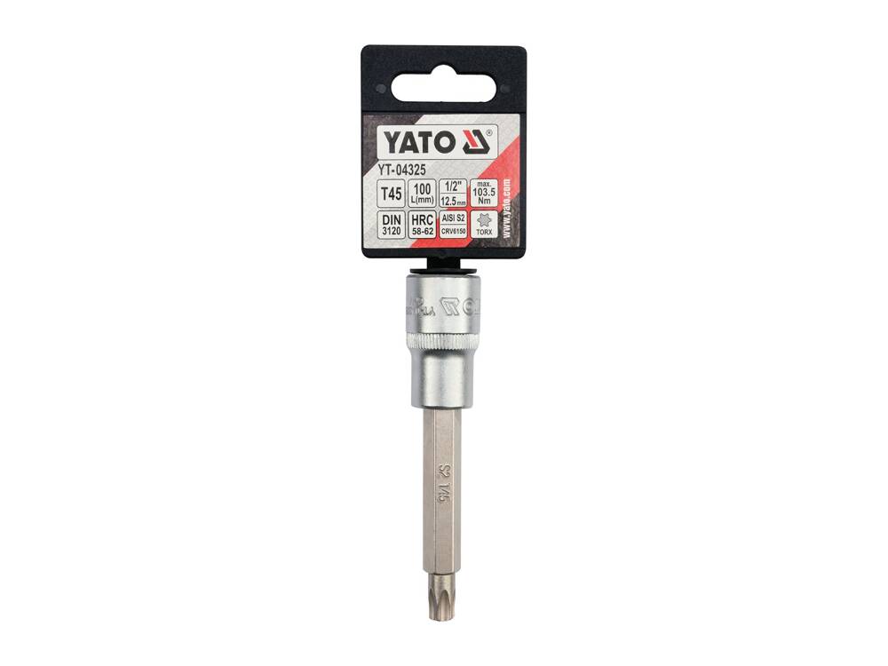 TORX BITHETŐ YATO YT-04325 ADAPTERREL 1/2, T45, 100MM