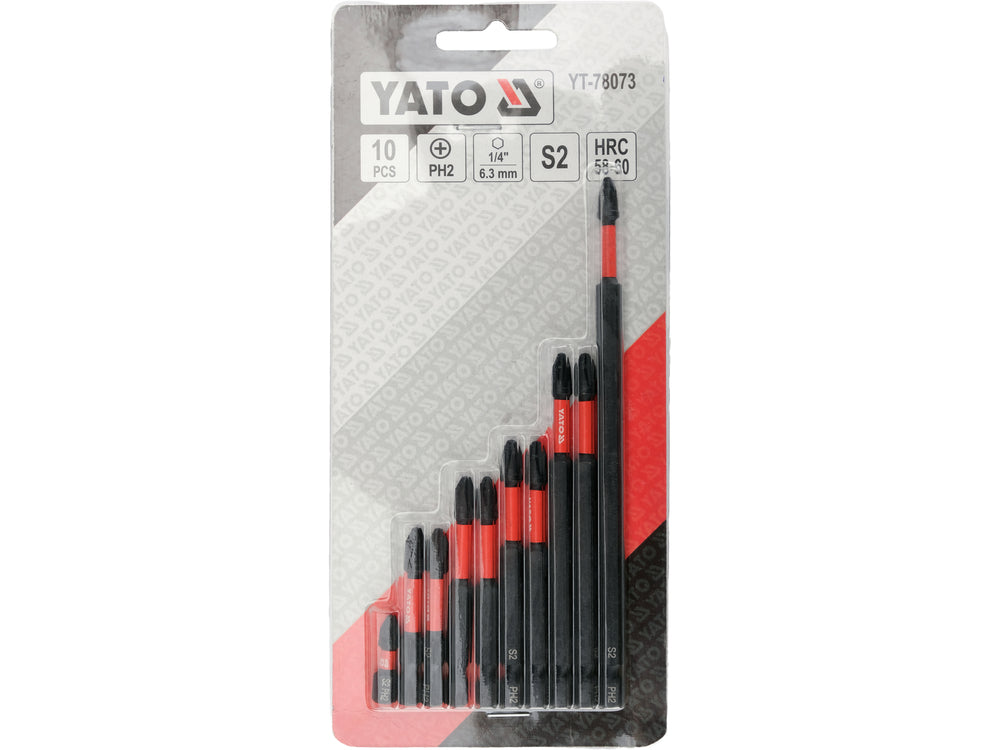 Biti de impact YATO YT-78073, 1/4" PH2, 10 buc. - imagine 4