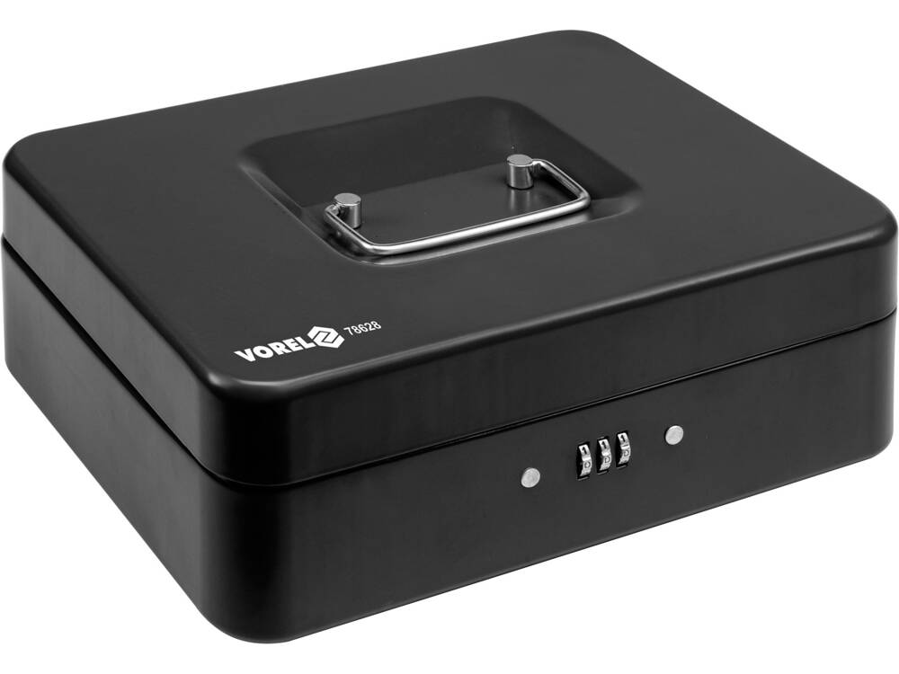 VOREL METÁL PÉNZTÁR 78628 250X180X90MM FEKETE