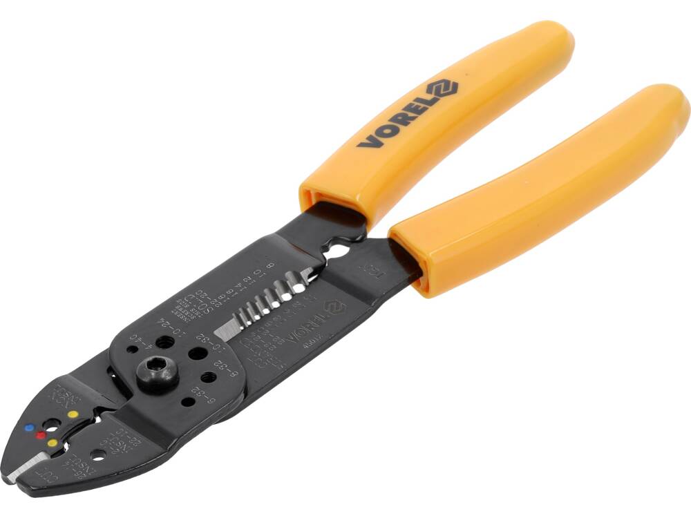 PT VOREL 45012 TÖBBFUNKCIÓS FOGÓ KRIMPELÉSHEZ ÉS KICSOMAGOLÁSHOZ, 215 MM