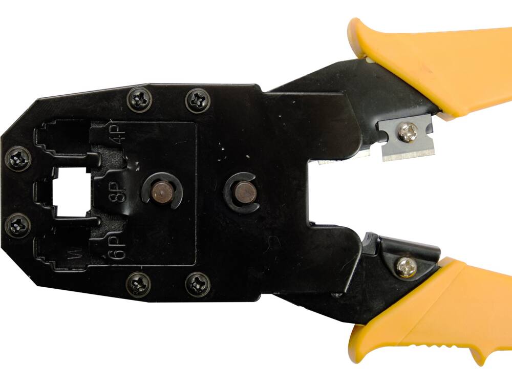 VOREL 45504 Krimpelő fogó RJ45, RJ10, RJ11 csatlakozókhoz