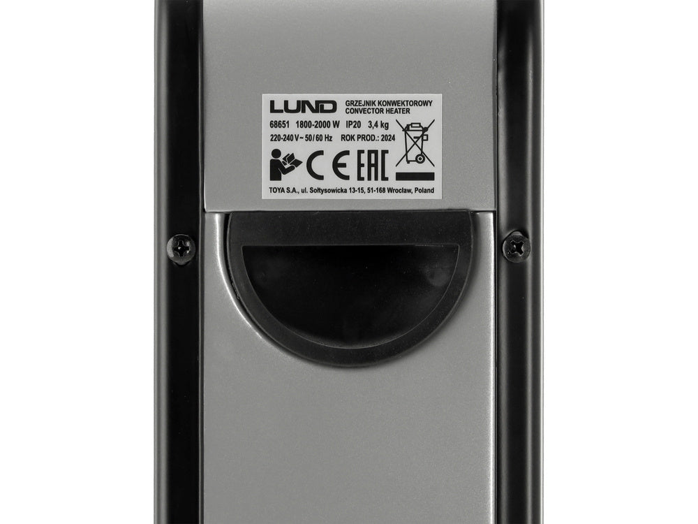 ELEKTROMOS KONVEKTOR 2000W LUND 68651 FEKETE