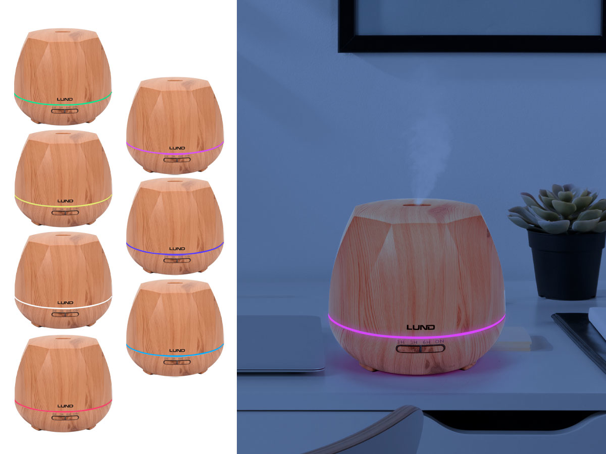 AROMATERÁPIÁS DIFFÚZOR 500ML, LUND 66903 12W, TÁVIRÁNYÍTÓVAL