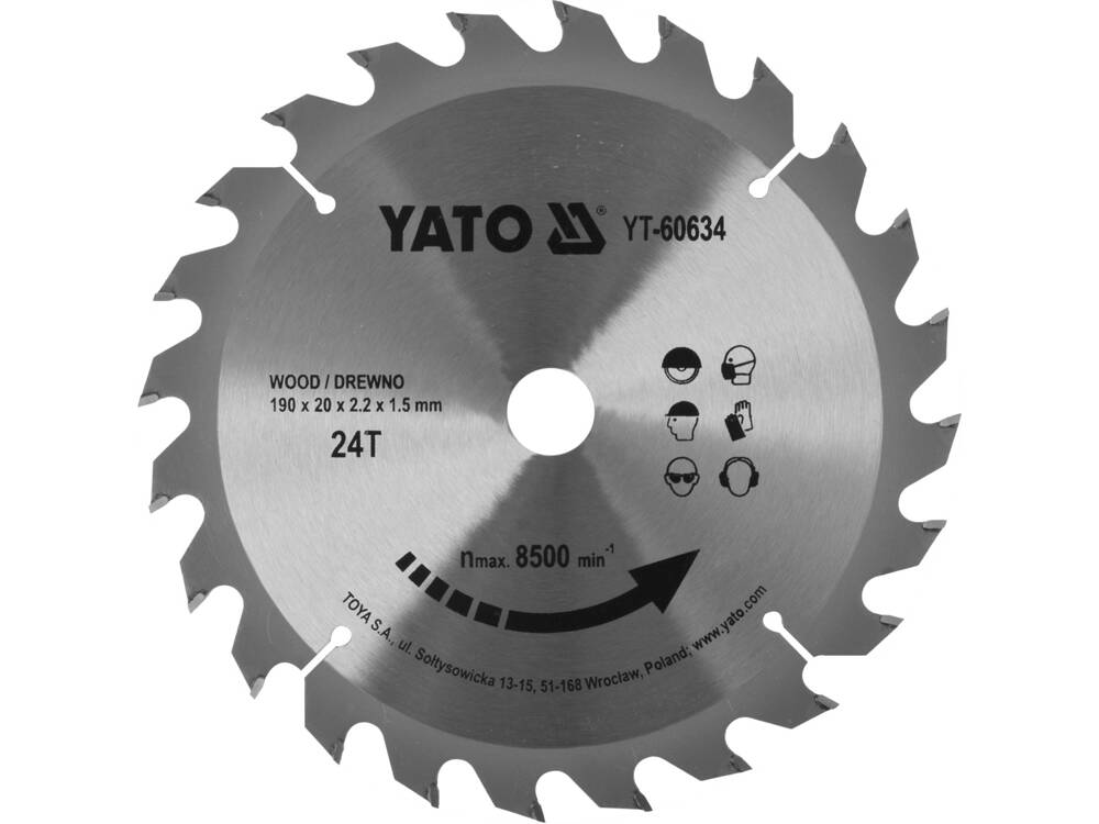 DISC CIRCULAR 190X24X20MM YATO YT-60634