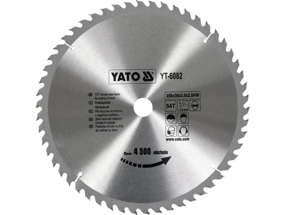 DISC CIRCULAR LEMN, YATO YT-6082 350X30X3.5MM, 54 DINTI
