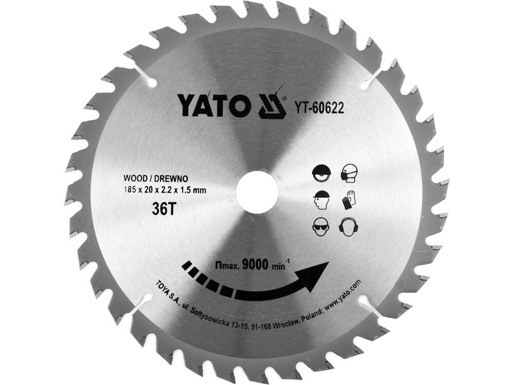 YATO YT-60622 KÖR TÁRCSA FA 185X36TX20MM