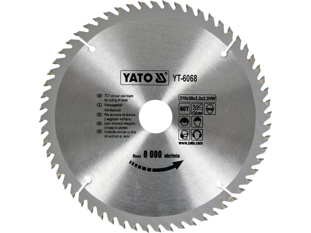 DISC CIRCULAR WOLFRAM YATO YT-6068 LEMN 210X60X30MM