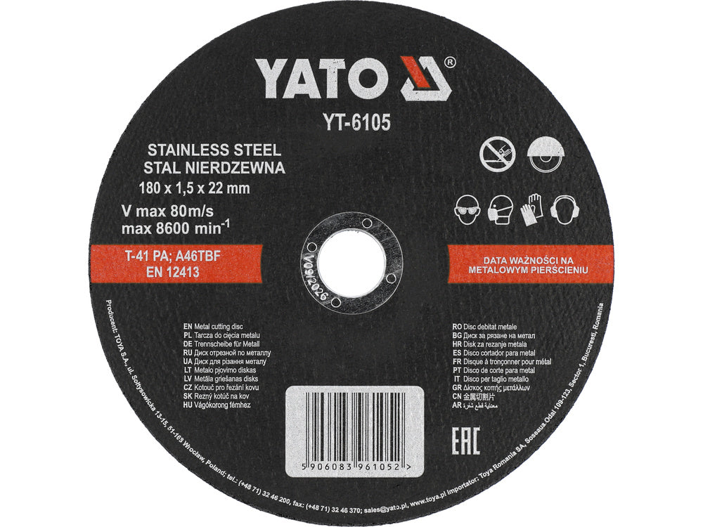 DISC DEBITAT 180X1.5X22MM YATO YT-6105