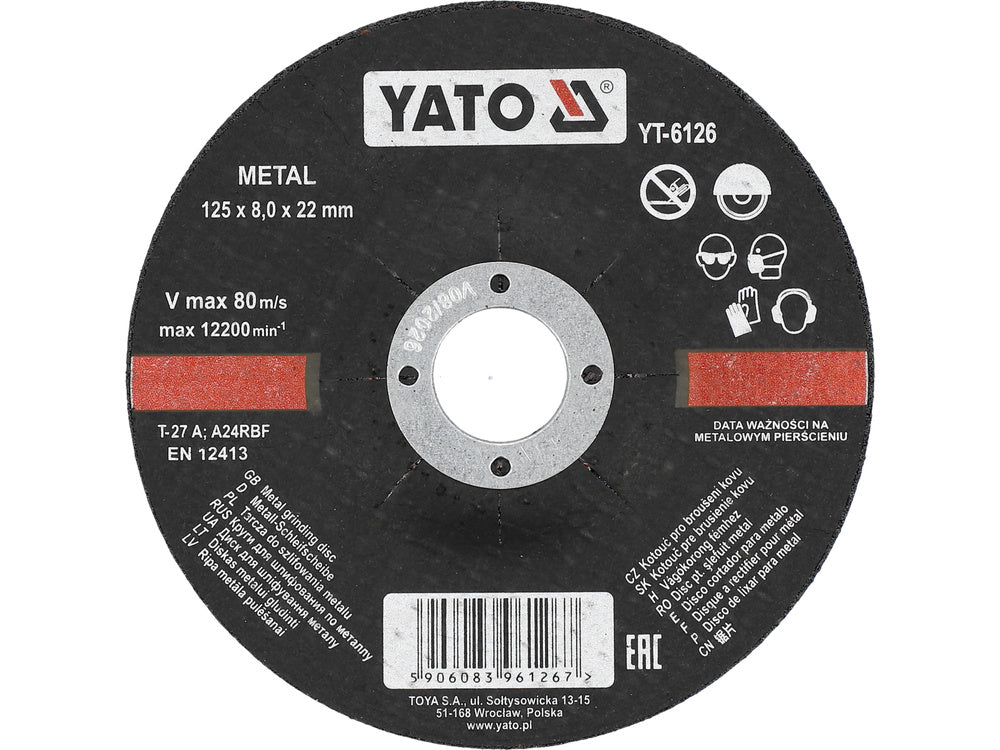 DISC DEBITAT METAL YATO YT-6126 125X8.0X22MM