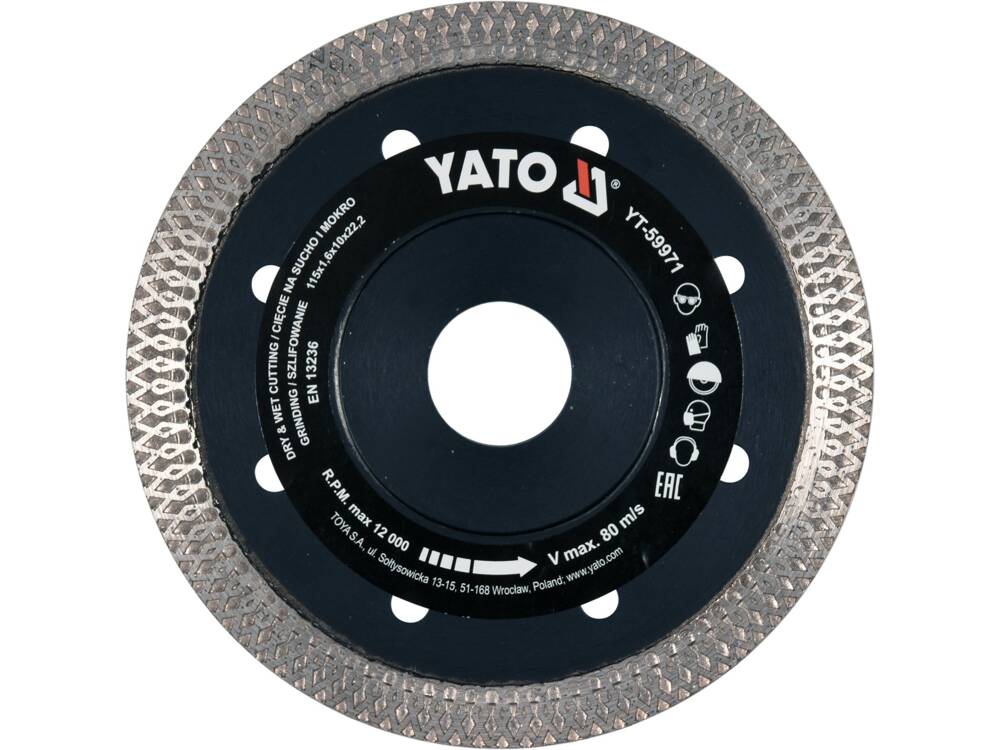 GYÉMÁNT TÁRCSA, 115X22.2X1.6MM YATO YT-59971