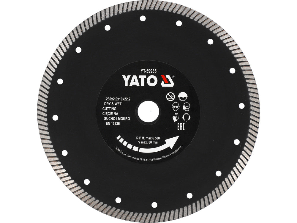 DISC DIAMANTAT, 230X22.2X2MM YATO YT-59985