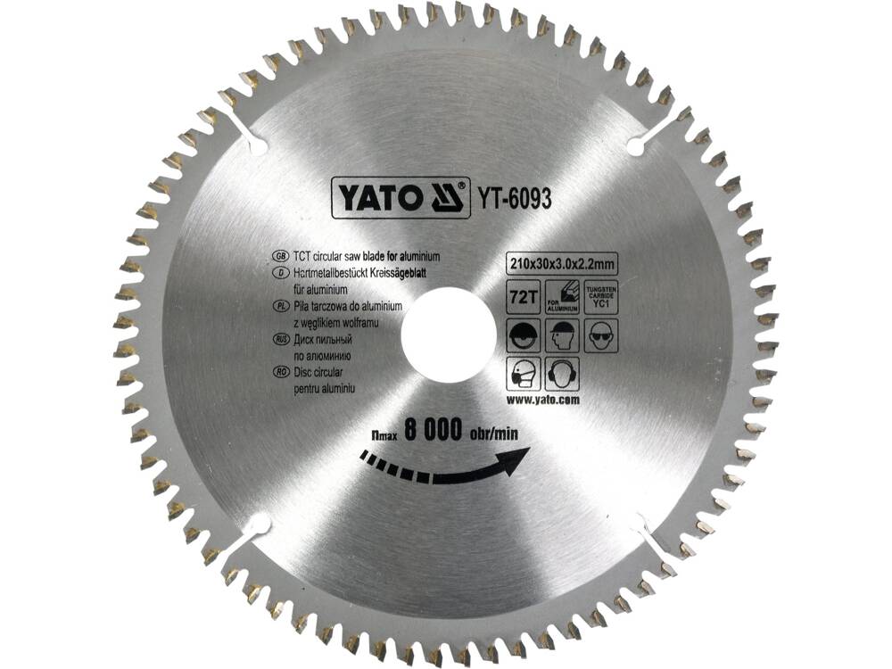 YATO YT-6093 KÖRFŰRÉSZLAP ALUMÍNIUMHOZ 210X30X72MM