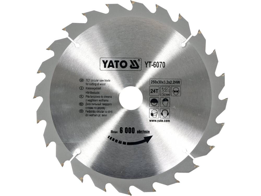 DISC FIERASTRAU CIRCULAR YATO YT-6070 PENTRU LEMN 250X24X30MM