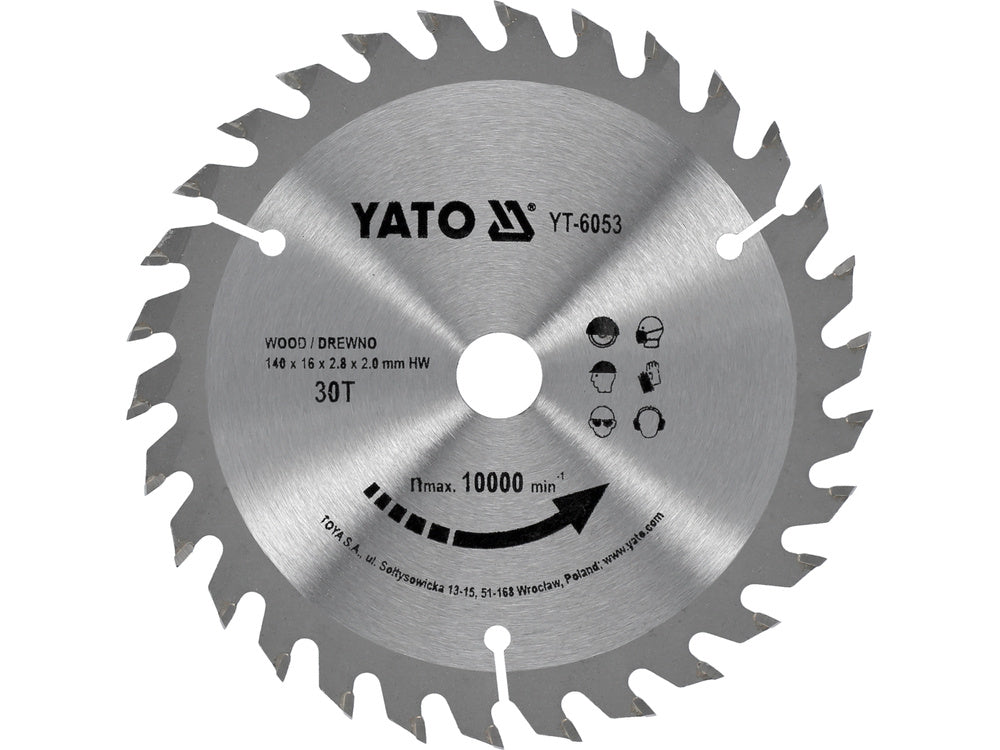 DISC FIERASTRAU WOLFRAM YATO YT-6053 PENTRU LEMN 140X30TX16MM