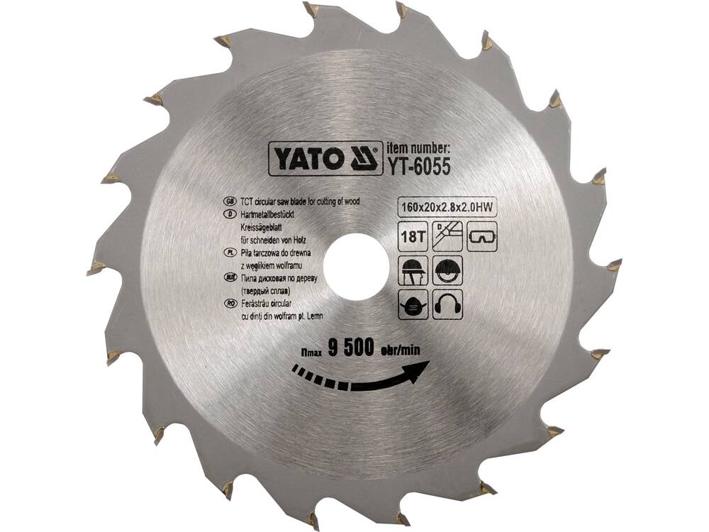 WOLFRAM FŰRÉSZKORONG YATO YT-6055 FÁHOZ 160X18TX20MM