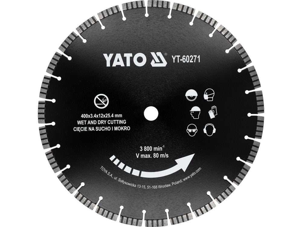 BETONVÁGÓ TÁRCSA 400MM Yato YT-60271