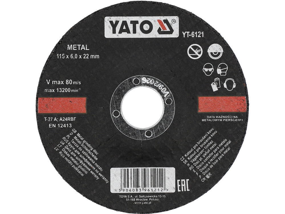DISC PENTRU SLEFUIT,DEPRESAT, YATO YT-6121 115X22X6MM