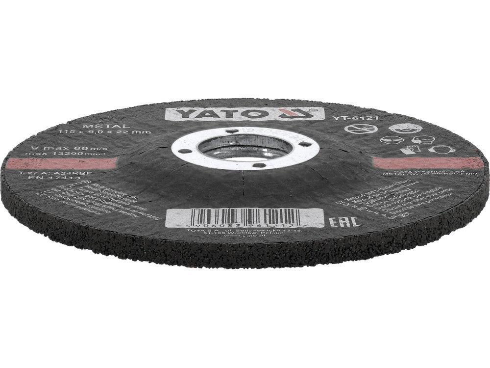 DISC PENTRU SLEFUIT,DEPRESAT, YATO YT-6121 115X22X6MM