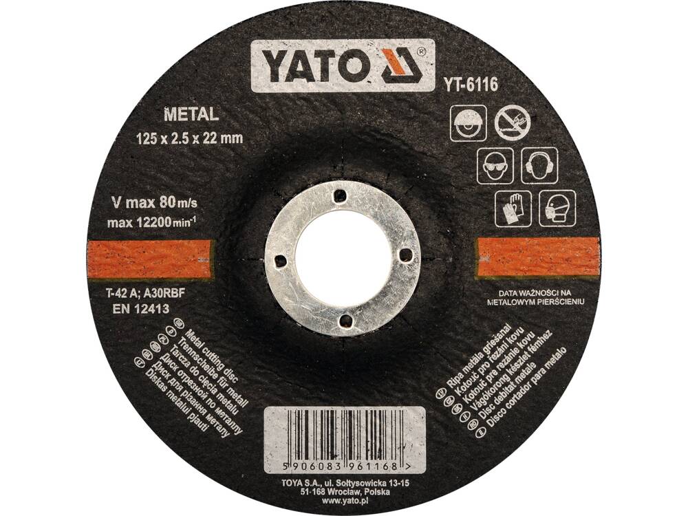 DISC TAIAT METAL YATO YT-6116 125X2.5X22MM