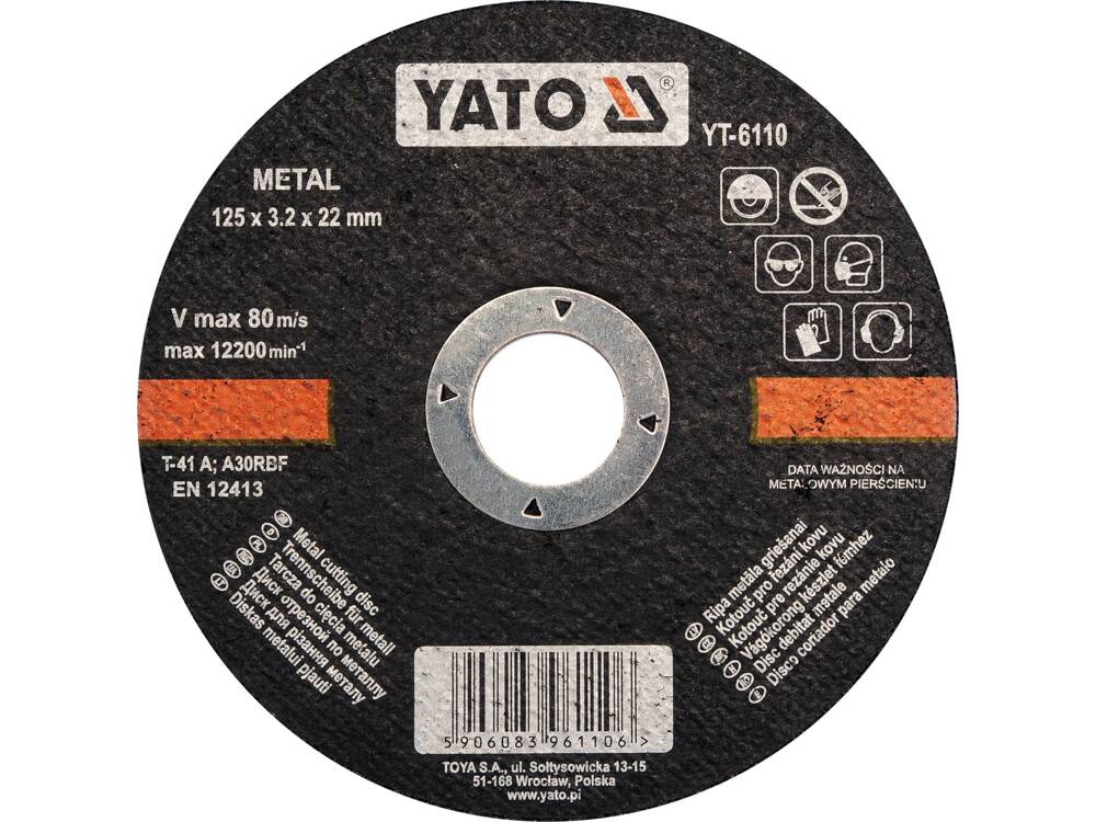 DISC TAIAT METAL YATO YT-6110 125X3.2X22MM DISC TAIAT METAL 125X3.2X22MM