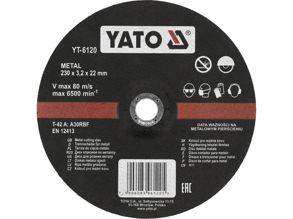 DISC TAIAT METAL YATO YT-6120 230X3.2X22MM