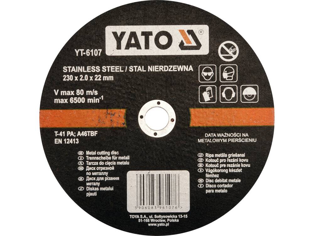 DISC TAIAT METAL/INOX YATO YT-6107 230X2X22MM