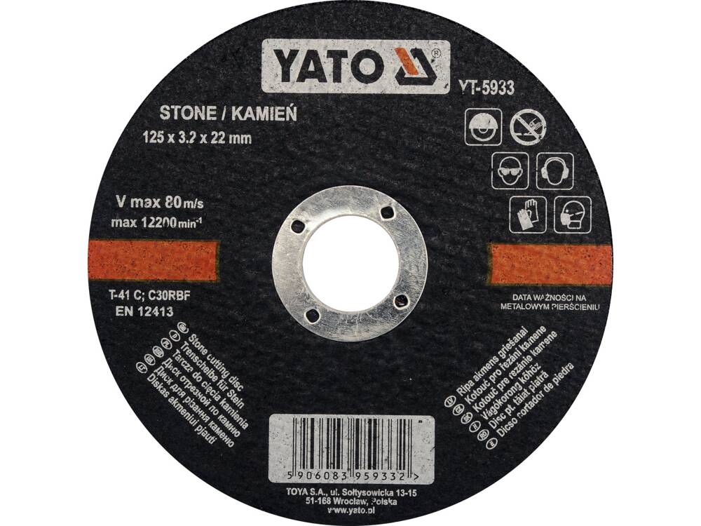 DISC TAIAT PIATRA YATO YT-5933 125X3.2X22MM DISC TAIAT PIATRA 125X3.2X22MM