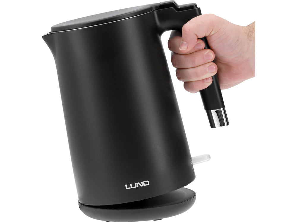 ELEKTROMOS VÍZFORRALÓ 1,5L LUND 68206 FEKETE, HŰVÖS TAPINTÁSÚ