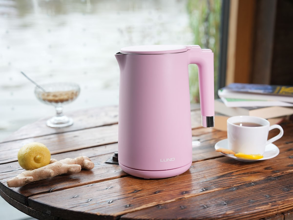 ELEKTROMOS VÍZFORRALÓ 1,5L LUND 68209 RÓZSASZÍN, HŰVÖS TAPINTÁSÚ