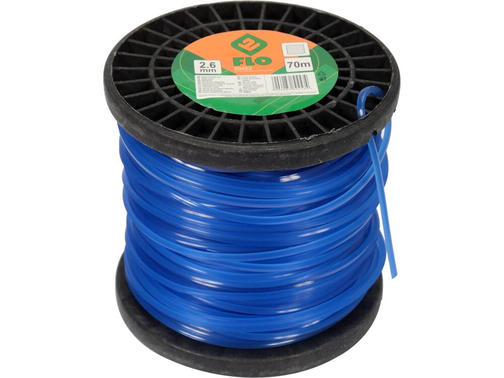 SZÉNYVÁGÓZSINÓR, 2,6 MMX70 M, FLO 89453 NÉGYZET ALAKÚ