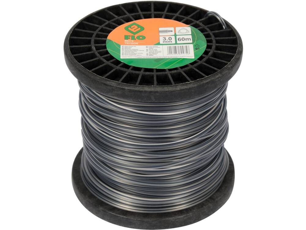 TRIMMER ZSINÓR 3,0 MM X 60M, FLO 89475 HÁROMSZÖG ALAKÚ