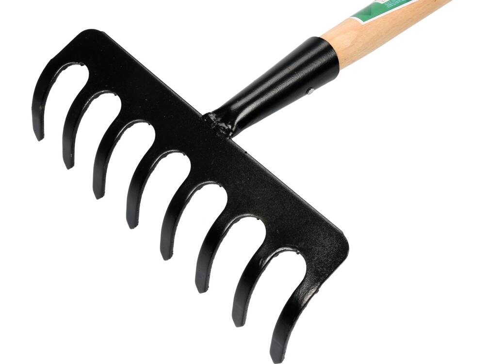 FÉM GEREBLYE, 8 FLO 35741 FOGÚ, SZÁRRAL