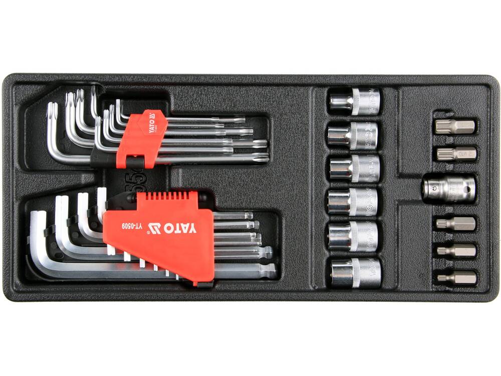 SZERSZÁMSZEKRÉNY BETÉT, YATO YT-55451 31 DARABOS, IMBUSZ + TORX