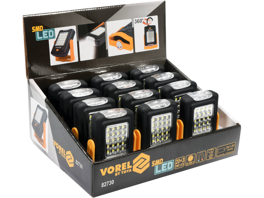 LAMPA PORTABILA CU VOREL 82730 MAGNET,20+3 LEDURI