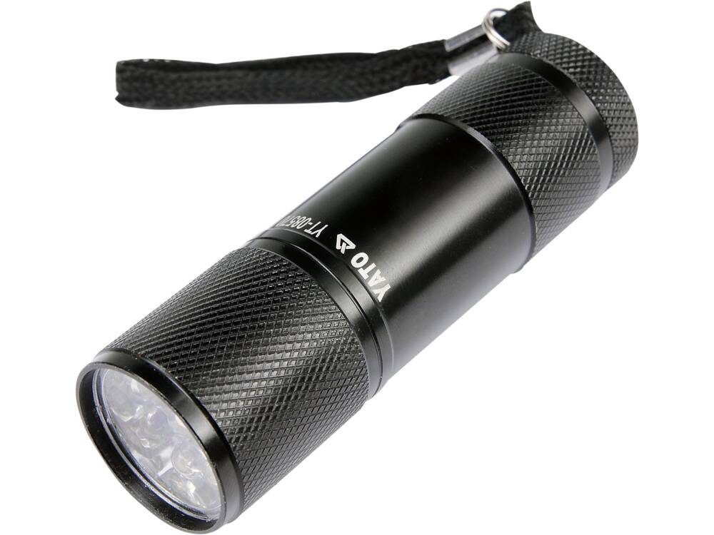 ALUMÍNIUM ZSEBLÁMPA, YATO YT-08570 9 LED, FEKETE