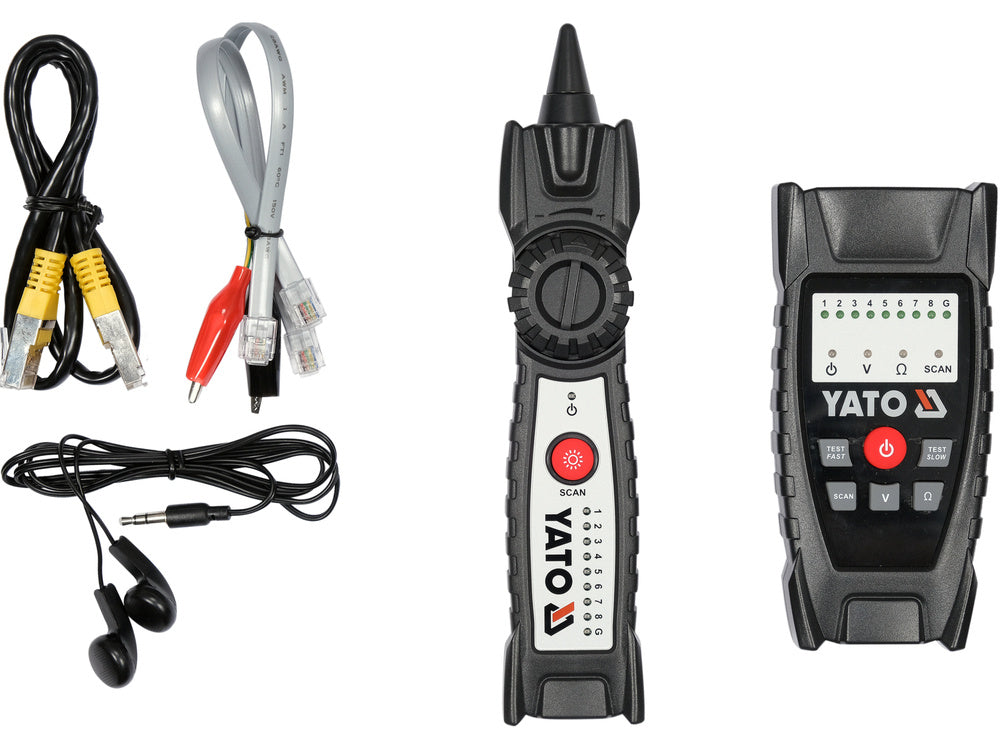 YATO YT-73137 HELYMEGHATÁROZÓ ÉS TESZTER RJ11 RJ45 HÁLÓZATI KÁBELEK ELLENŐRZÉSÉHEZ, ZAVARÁLLÓ