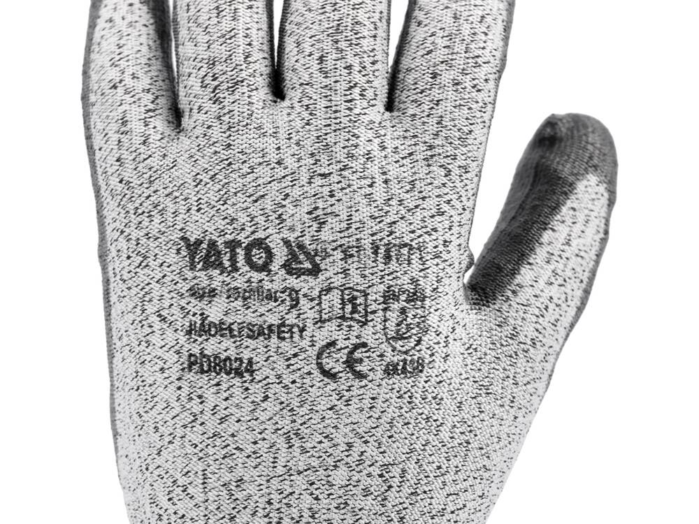 MANUSI DE PROTECTIE YATO YT-74772 HPPE NEGRE PU, MARIMEA 10