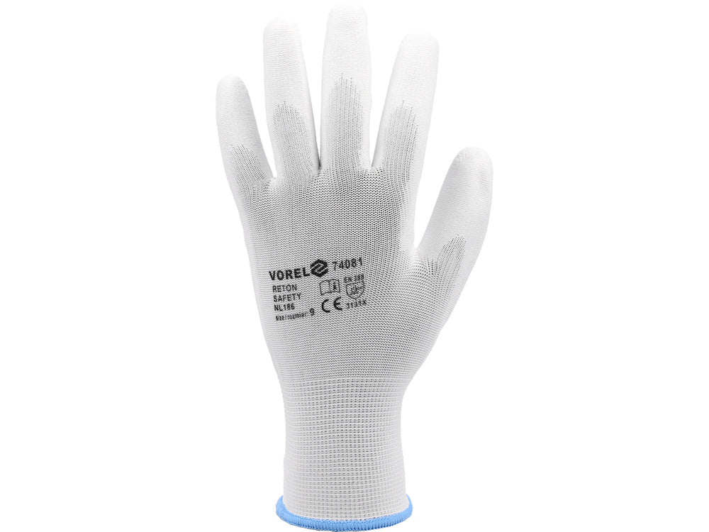 FEHÉR MUNKAKESZTYŰ VOREL 74082 10-ES MÉRET