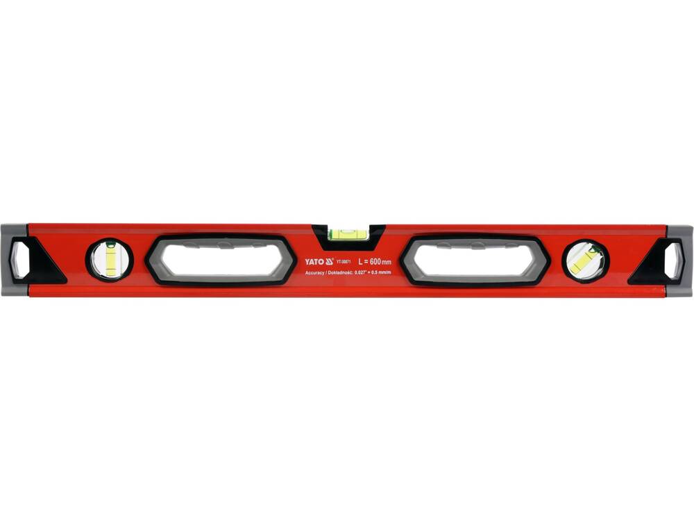 YATO YT-30071 ALUMÍNIUM VÍZMÉRŐ 600MM, 3 ÜVEG, 0,5MM/M PRECÍZIÓ